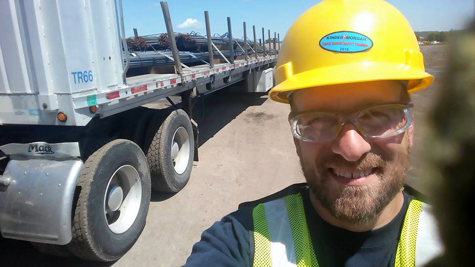 John Baldwin at McNeilus Steel with loaded flatbed